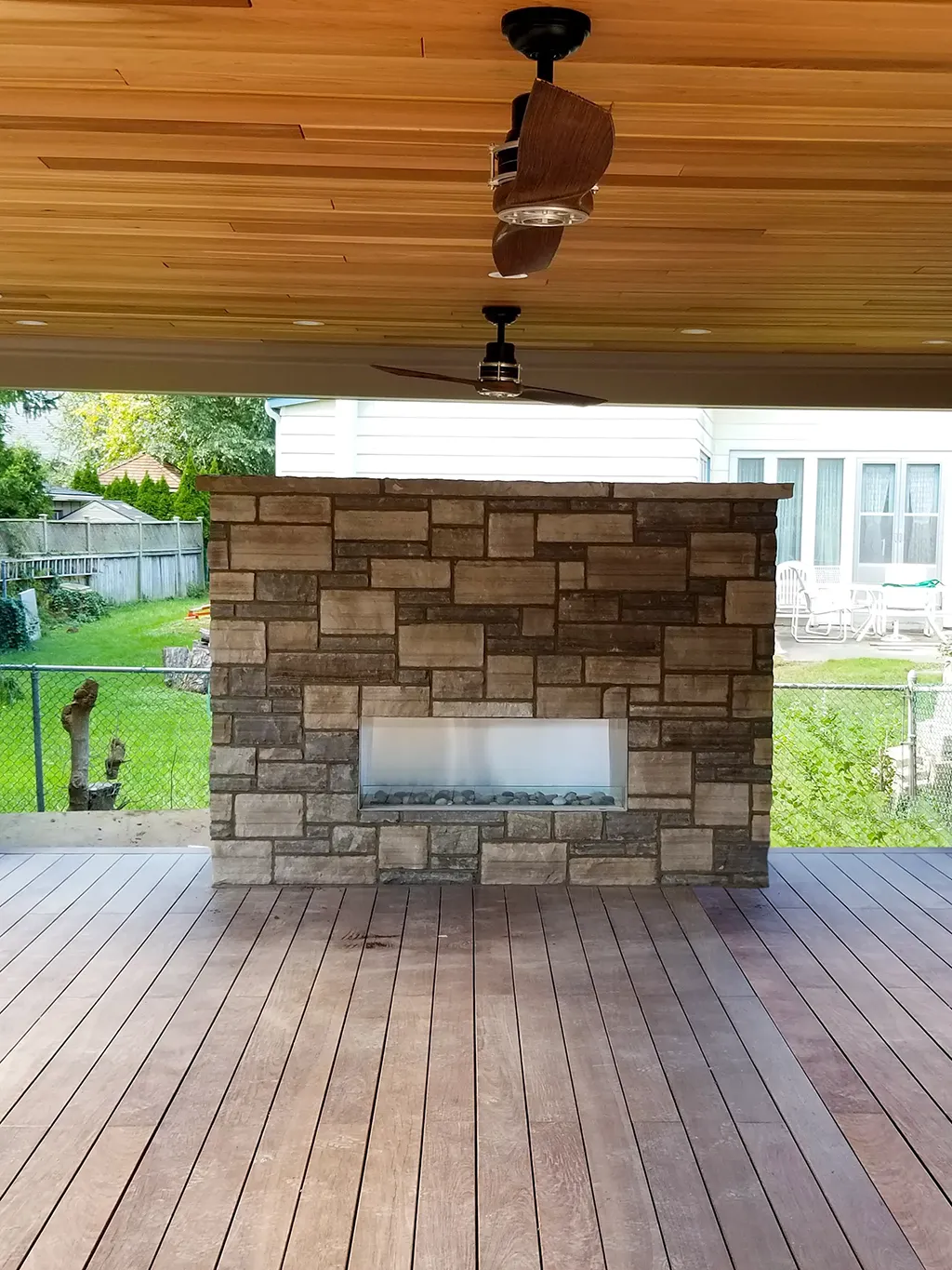 outdoor fireplace