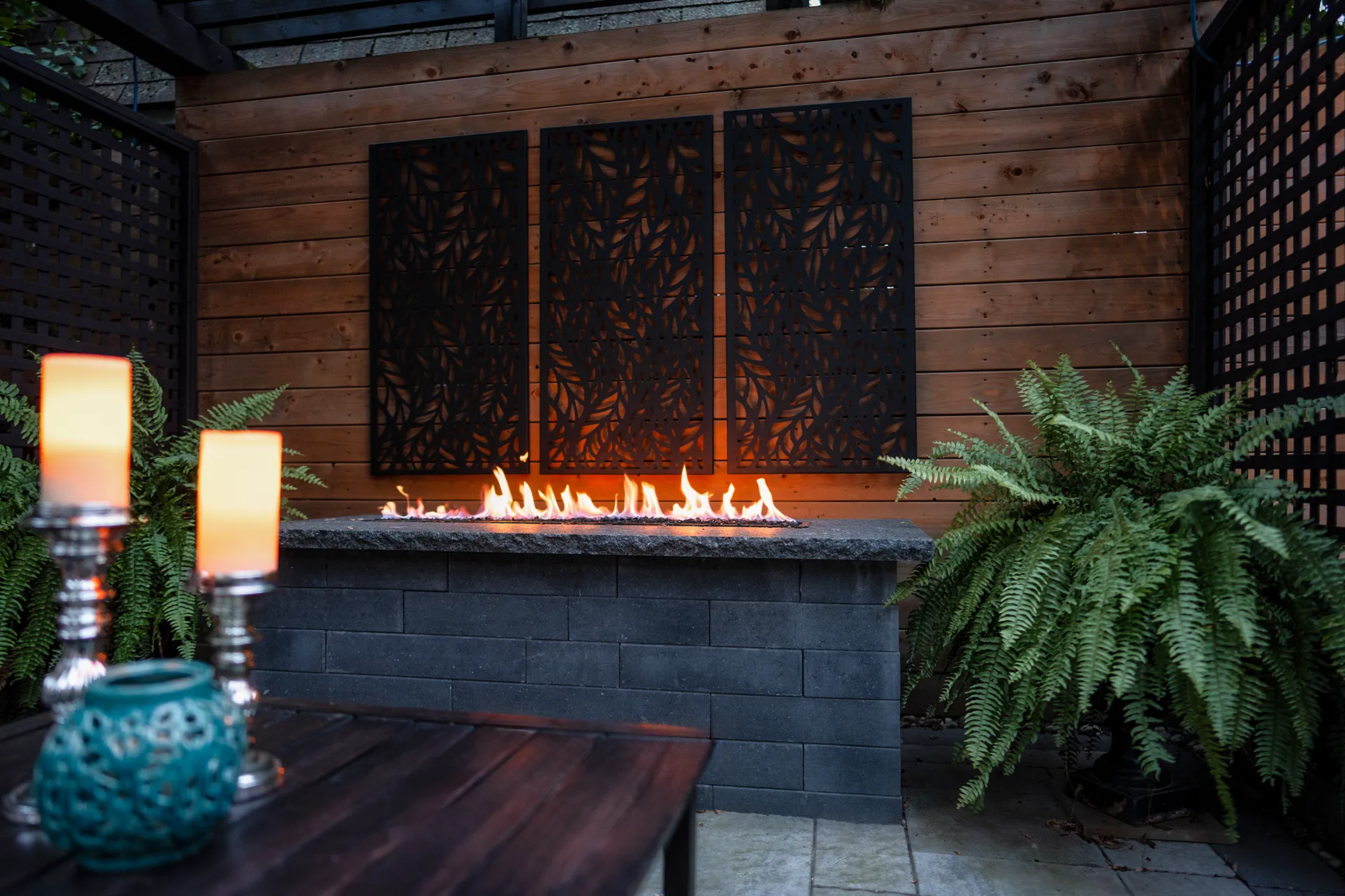 outdoor fireplace