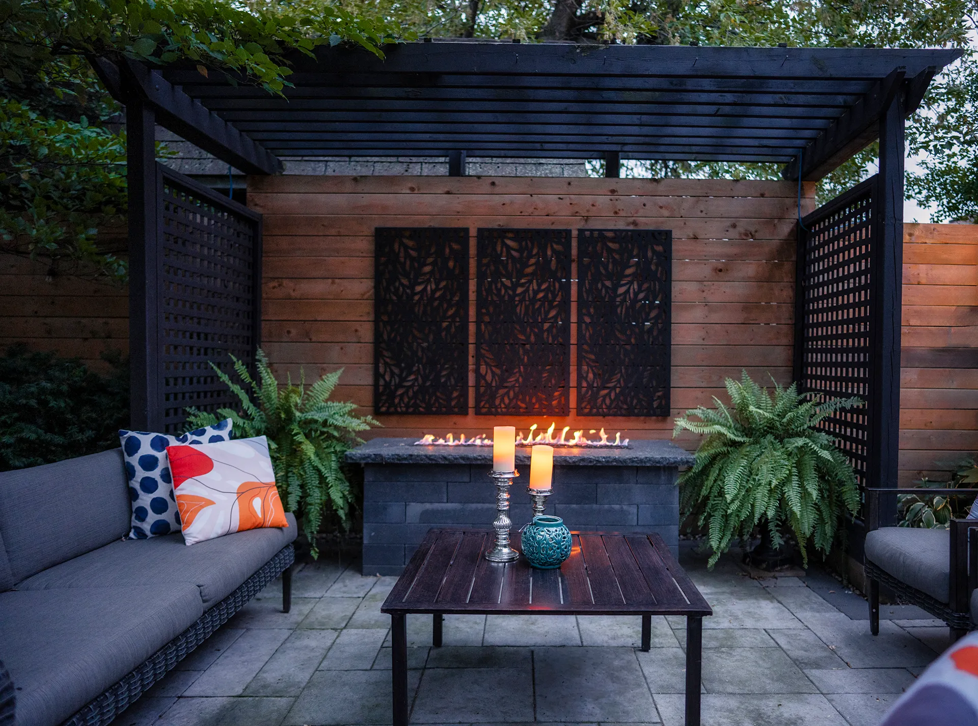 outdoor fireplace